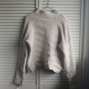 Ivory turtleneck knit sweater